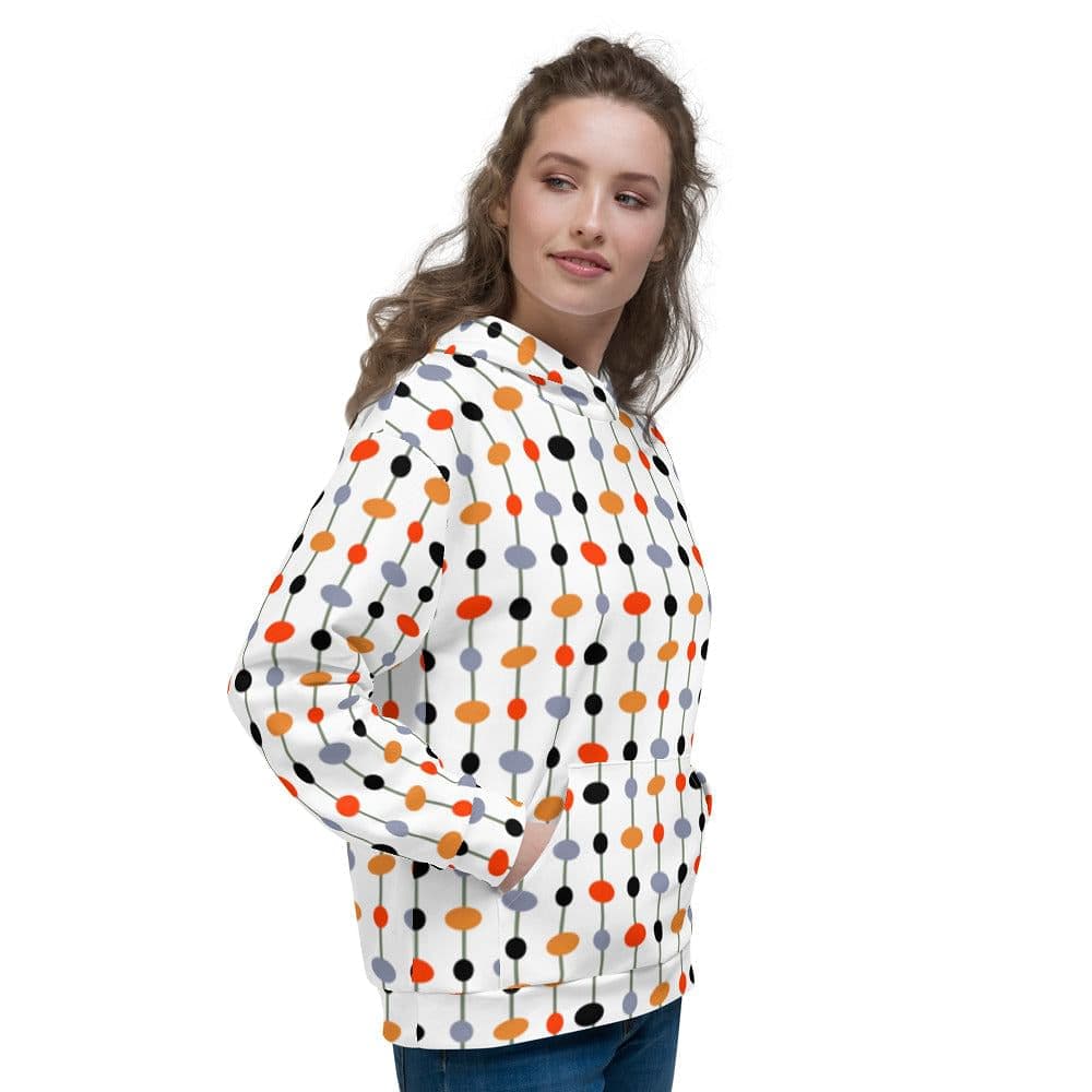 Elin Pattern Minimal Mid Century Modern Art Unisex Hoodie - White A Moment Of Now Women’s Boutique Clothing Online Lifestyle Store