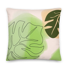 Shop Fig Leaf Abstract Art Decorative Throw Pillow Accent Cushion, Pillow, USA Boutique