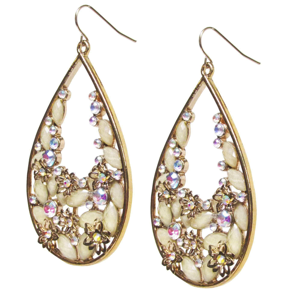 Floral Decor Details Teardrop Dangle Earrings | Boutique In USA, Earrings, $ 9.99, A Moment Of Now™