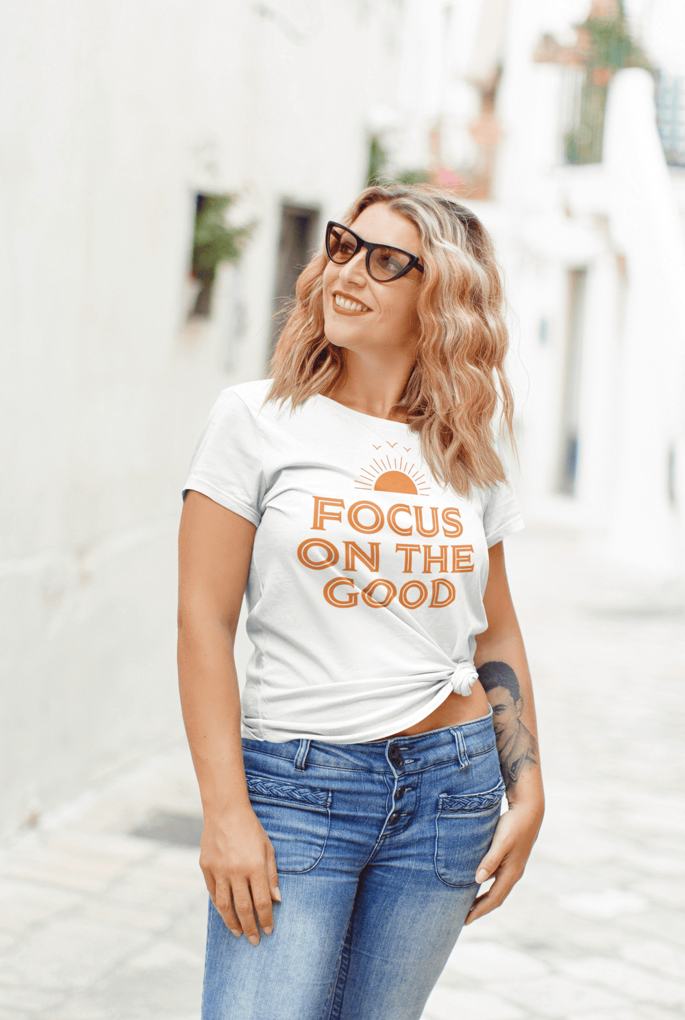 Focus On The Good Inspirational Quote Positive Lifestyle Short-Sleeve Unisex T-Shirt, Tees, $ 32.50, A Moment Of Now™