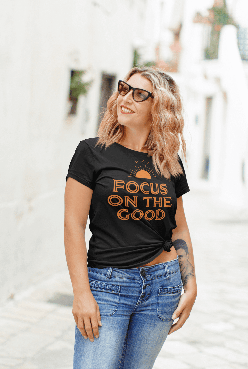 Focus On The Good Inspirational Quote Positive Lifestyle Short-Sleeve Unisex T-Shirt, Tees, $ 32.50, A Moment Of Now™