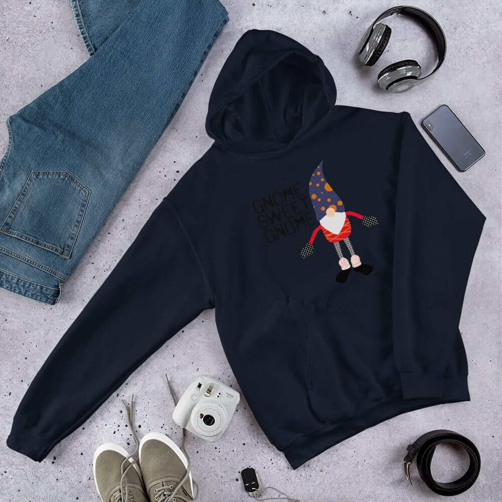 Gnome Sweet Gnome Happy Christmas Holiday Ugly Sweatshirt Unisex Hoodie, Hoodie, $ 48.00, A Moment Of Now™