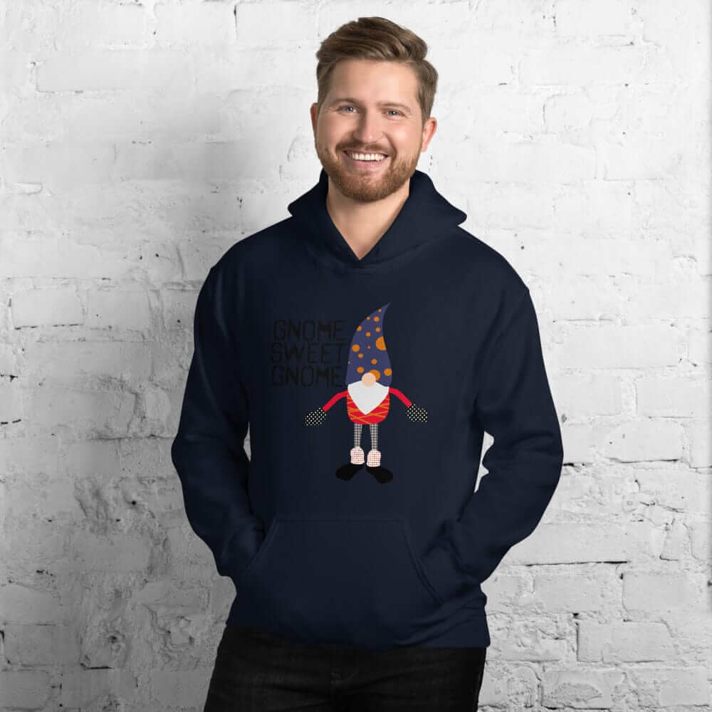 Gnome Sweet Gnome Happy Christmas Holiday Ugly Sweatshirt Unisex Hoodie, Hoodie, $ 48.00, A Moment Of Now™