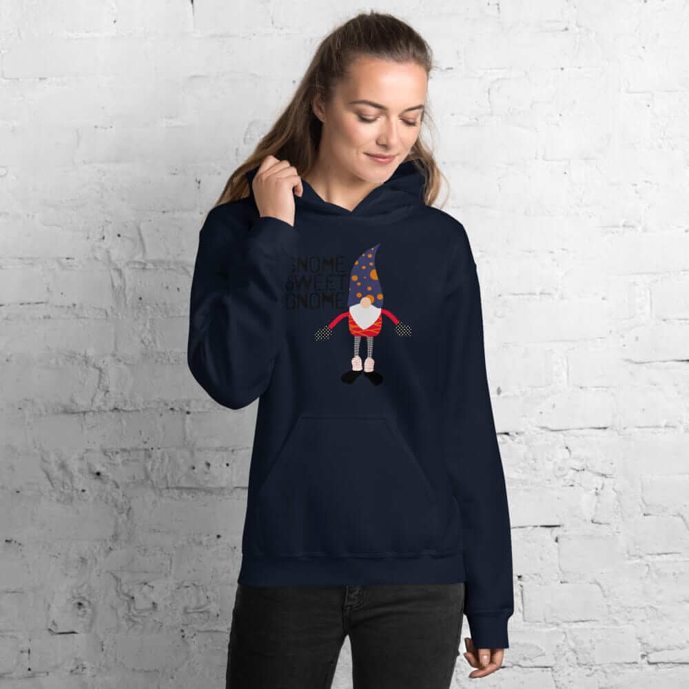 Gnome Sweet Gnome Happy Christmas Holiday Ugly Sweatshirt Unisex Hoodie, Hoodie, $ 48.00, A Moment Of Now™