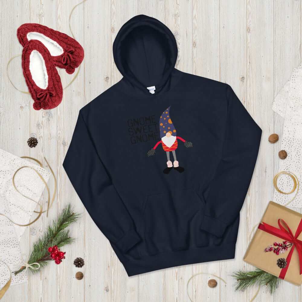 Gnome Sweet Gnome Happy Christmas Holiday Ugly Sweatshirt Unisex Hoodie, Hoodie, $ 48.00, A Moment Of Now™