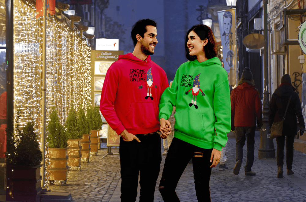 Gnome Sweet Gnome Happy Christmas Holiday Ugly Sweatshirt Unisex Hoodie, Hoodie, $ 48.00, A Moment Of Now™