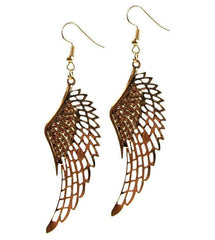 Gold-tone Angel Wings Drop Earrings Light Weight Women Fashion Jewelry, Li-Jacobs, $ 4.99