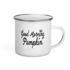 Shop Good Morning. Pumpkin. Lifestyle Enamel Coffee Tea Cup Mug, Mug, USA Boutique