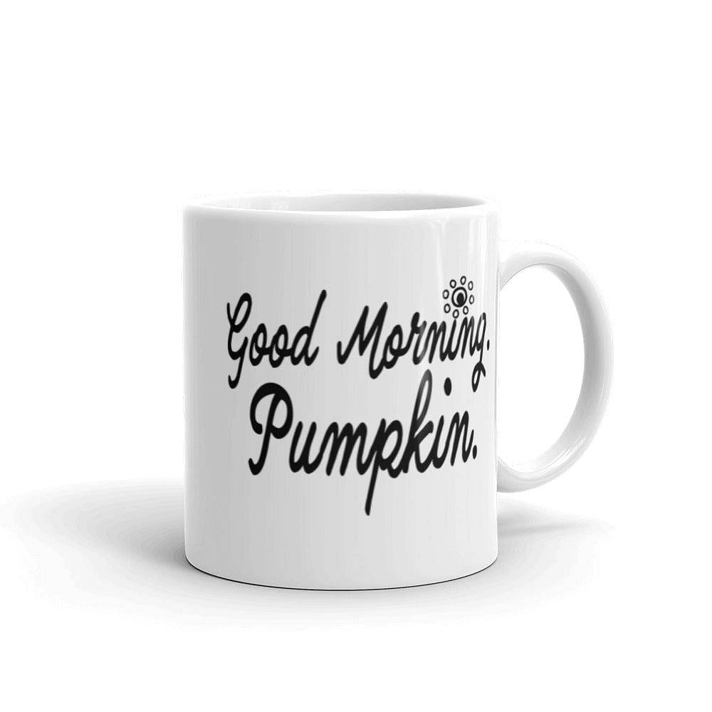 Shop Good Morning. Pumpkin. Lifestyle White Glossy Coffee Tea Cup Mug, Mug, USA Boutique