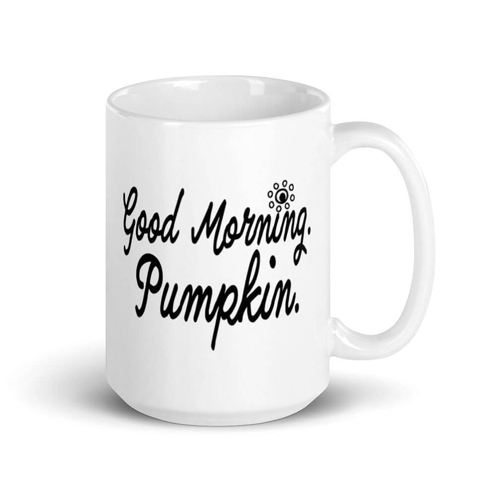 Good Morning. Pumpkin. Lifestyle White Glossy Coffee Tea Cup Mug, Mug, $ 24.50, A Moment Of Now™