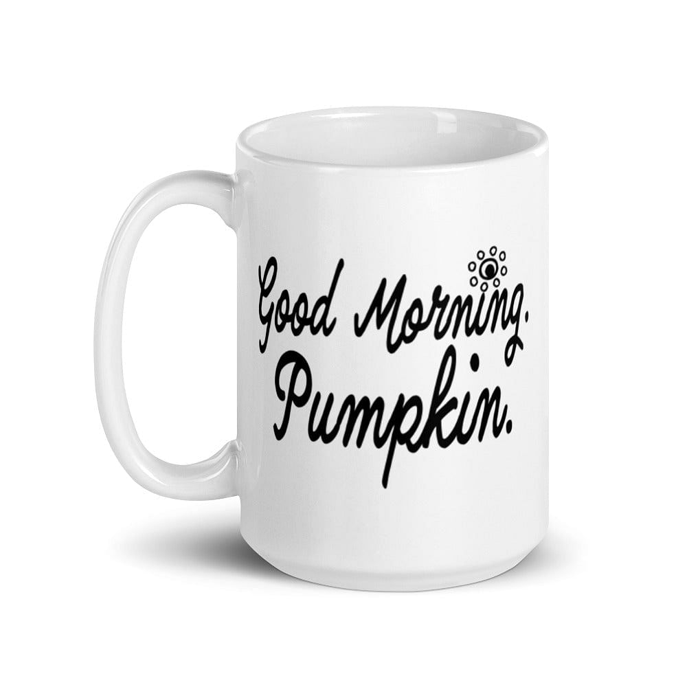 Shop Good Morning. Pumpkin. Lifestyle White Glossy Coffee Tea Cup Mug, Mug, USA Boutique