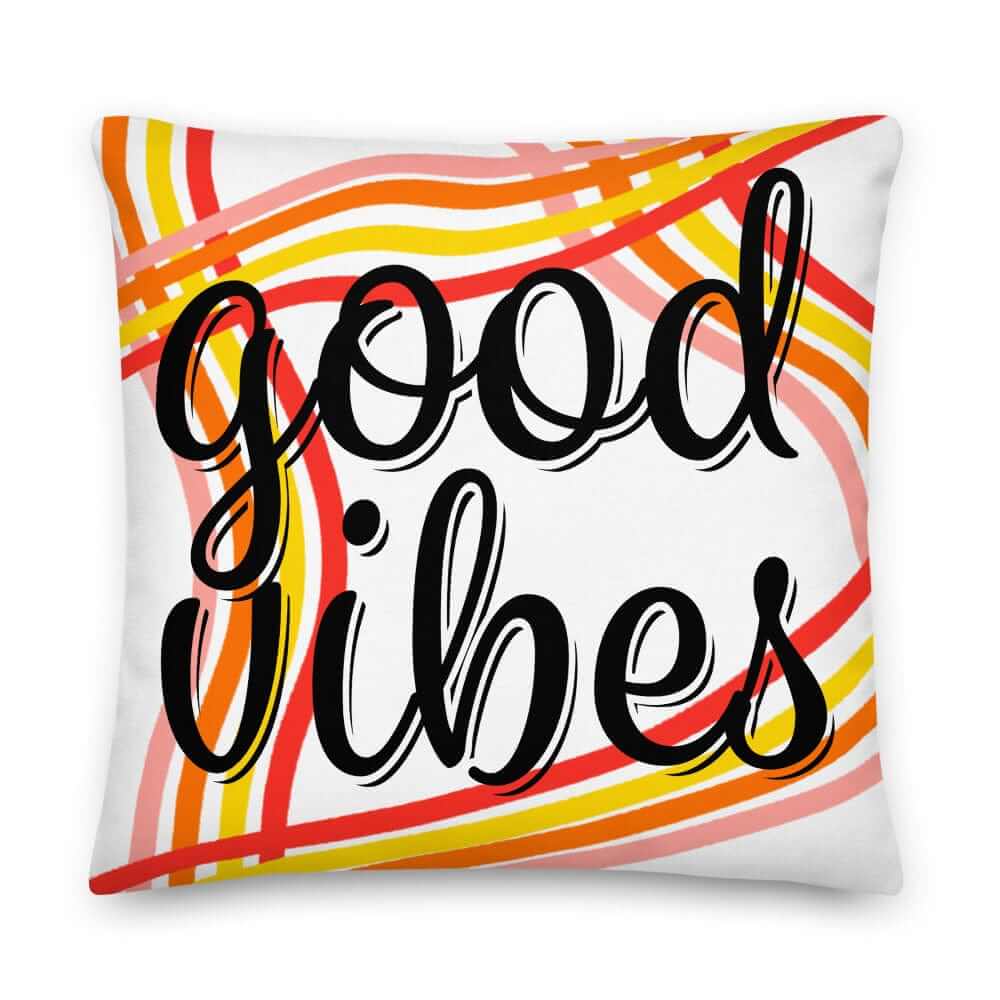 Good Vibes Waves Decorative Throw Pillow Accent Cushion, Pillow, $ 64.50, A Moment Of Now™