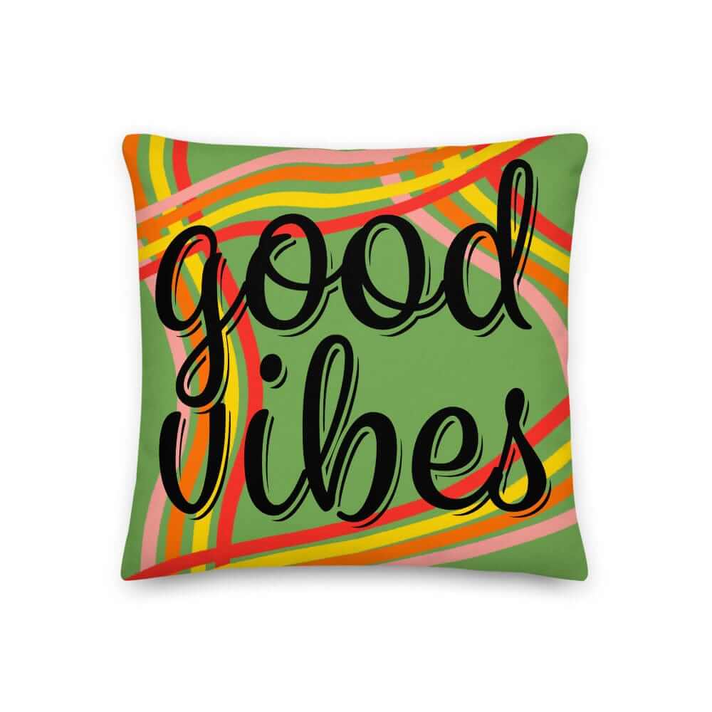 Good Vibes Waves Pillow - Lime Green | Positive Motivational Decor, Throw Pillows, $ 64.50, A Moment Of Now™