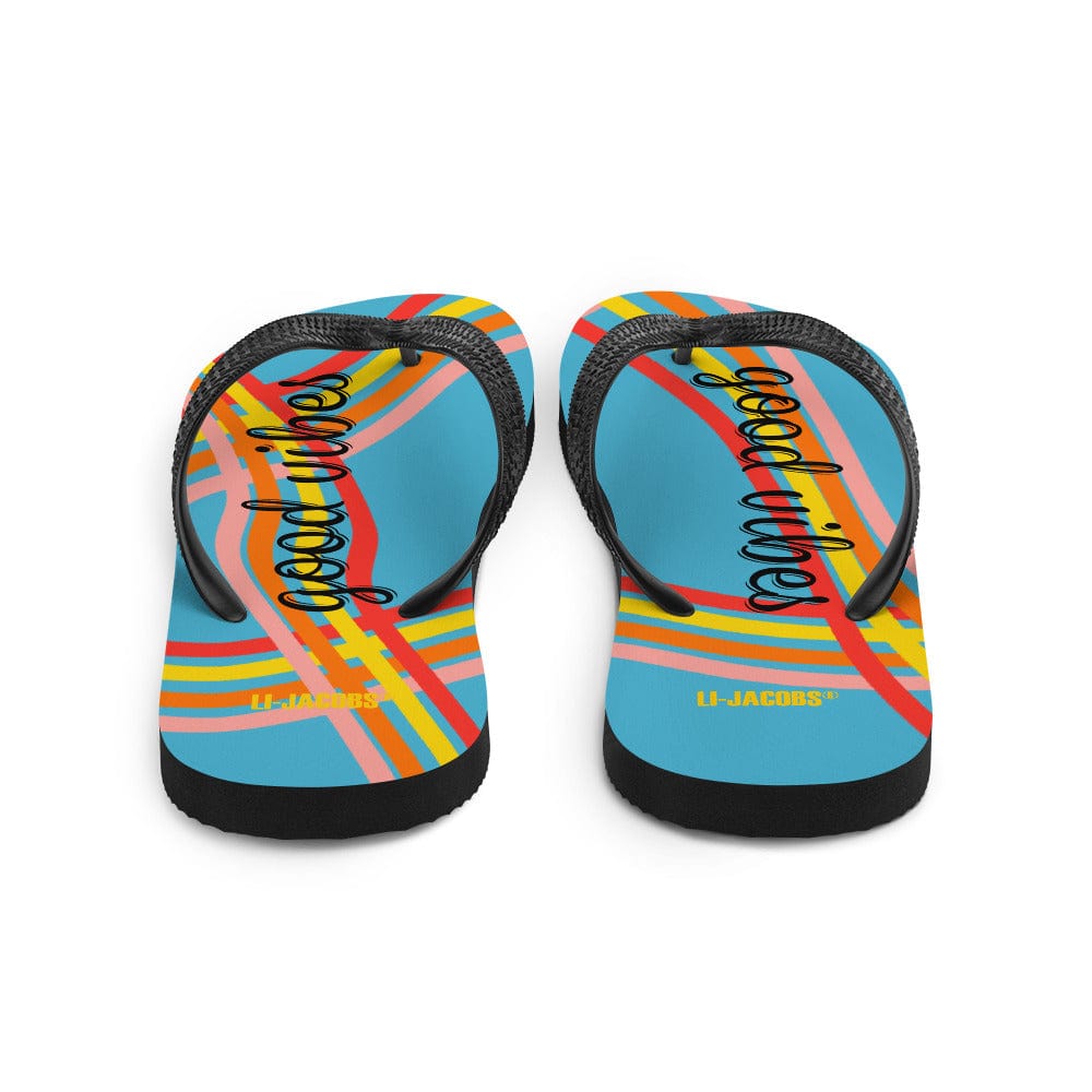 Shop Good Vibes Waves Unisex Flip-Flops Sandals - Blue, Flip Flops, USA Boutique