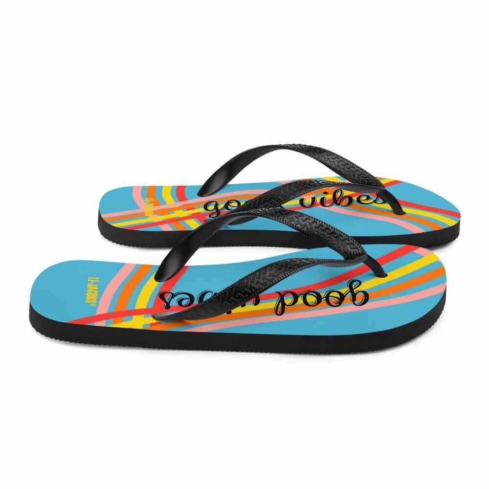 Good Vibes Waves Unisex Flip-Flops Sandals - Blue, Flip Flops, $ 30.95, A Moment Of Now™