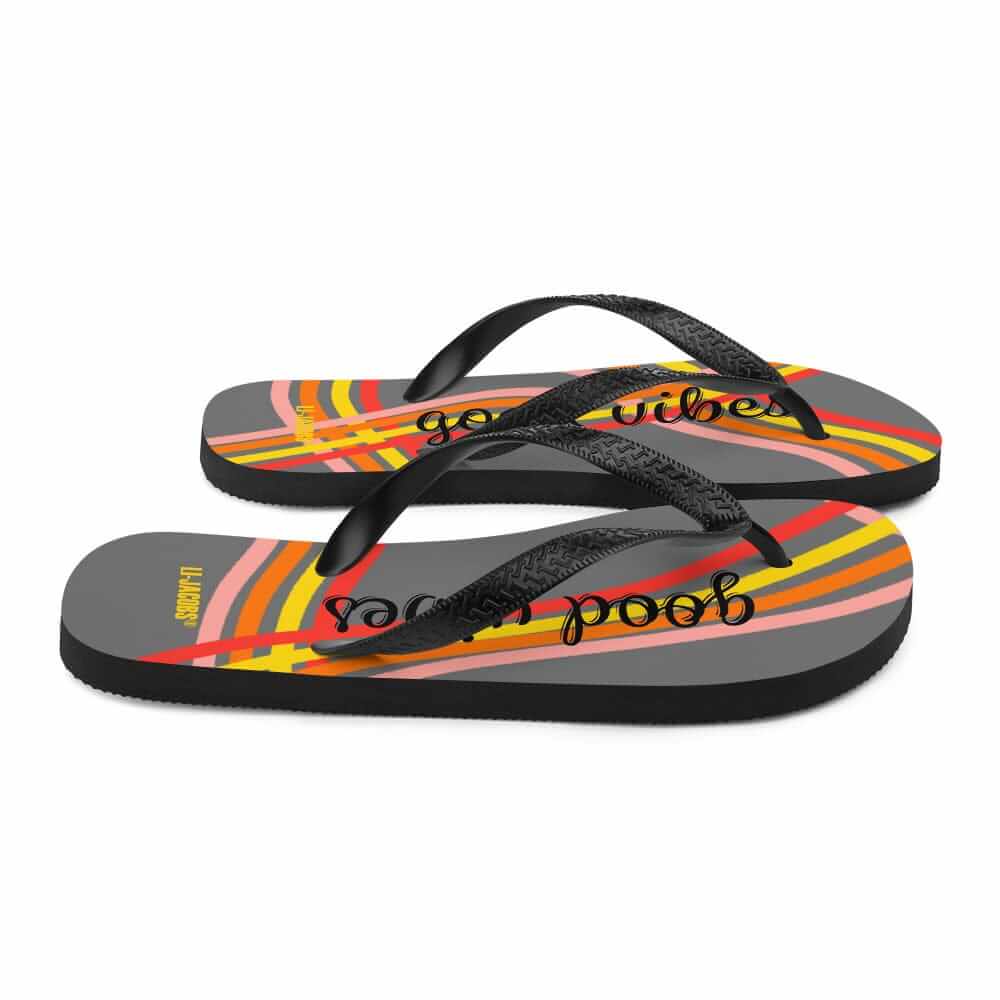 Good Vibes Waves Unisex Flip-Flops Sandals - Grey, Flip Flops, $ 30.95, A Moment Of Now™