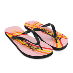 Shop Good Vibes Waves Unisex Flip-Flops Sandals - Pink, Flip Flops, USA Boutique