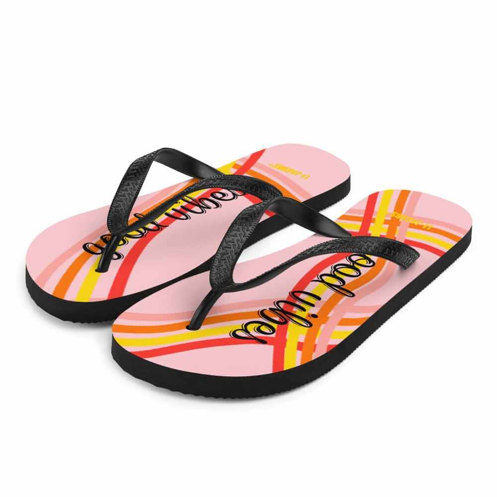 Good Vibes Waves Flip-Flops - Pink | Positive Summer Sandals, Flip Flops, $ 30.95, A Moment Of Now™