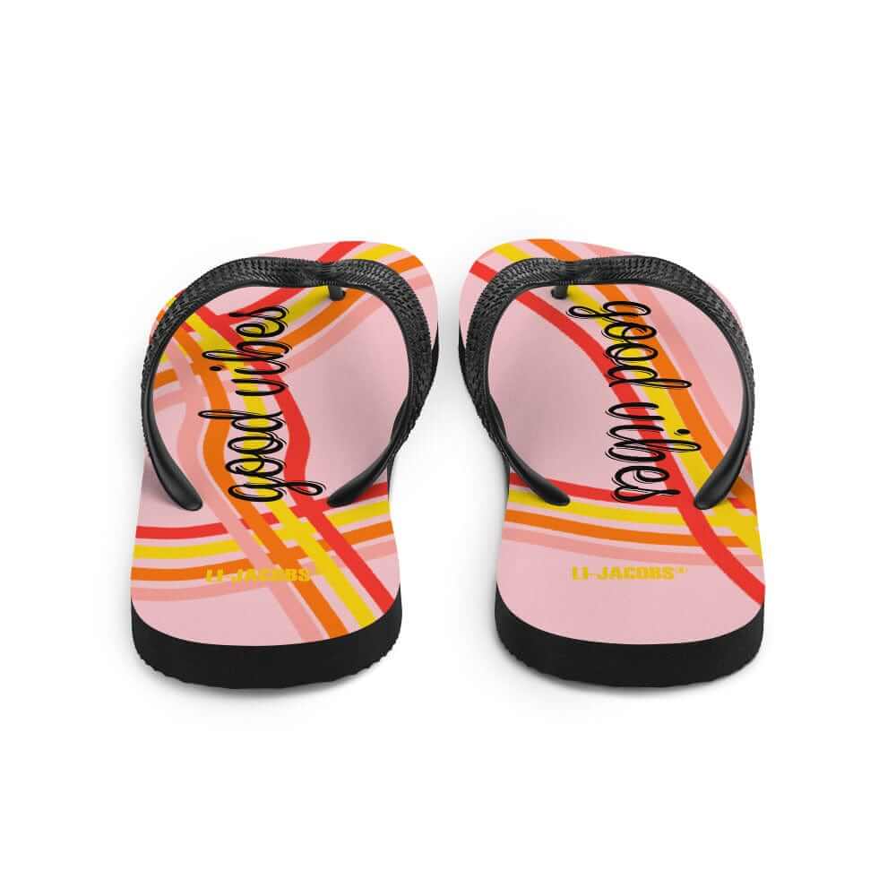 Good Vibes Waves Flip-Flops - Pink | Positive Summer Sandals, Flip Flops, $ 30.95, A Moment Of Now™