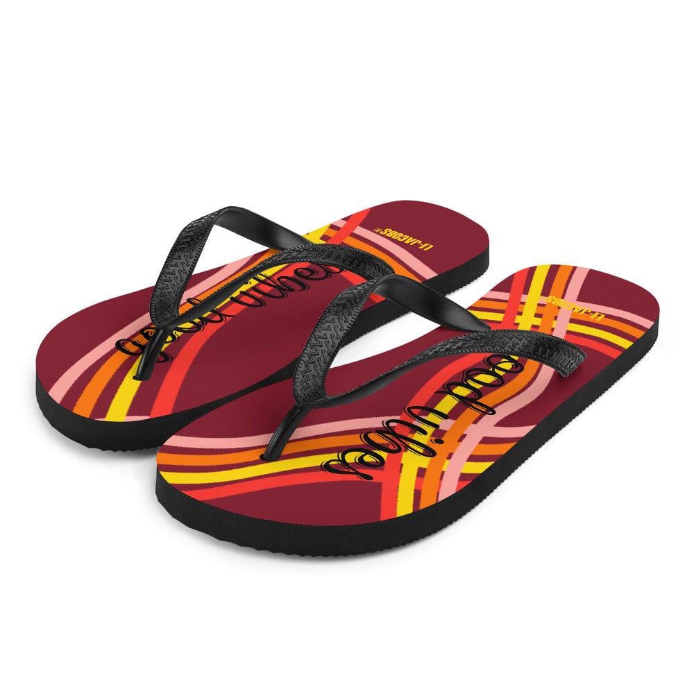 Shop Good Vibes Waves Unisex Flip-Flops Sandals - Red, Flip Flops, USA Boutique