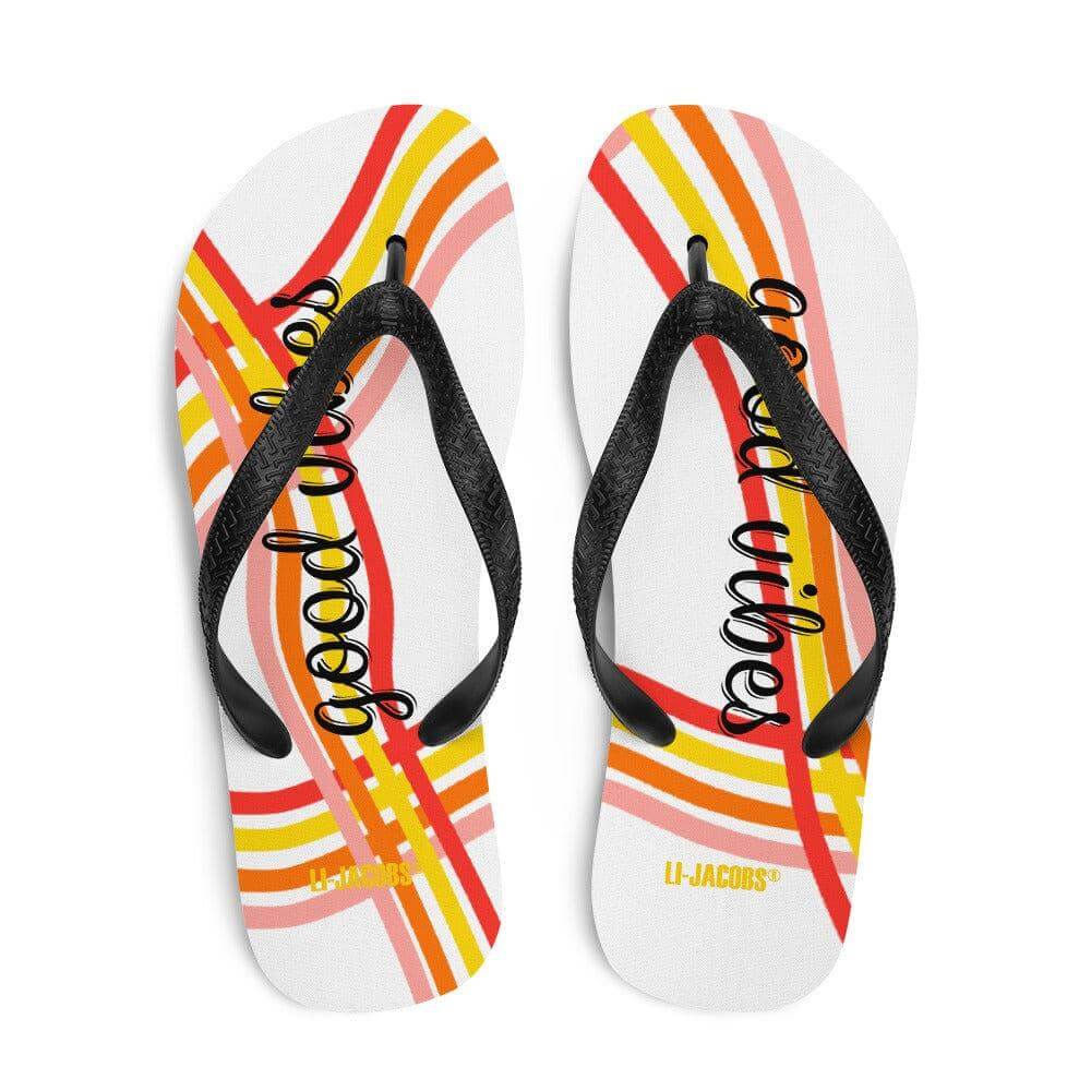 Good Vibes Waves Unisex Flip-Flops Sandals - White, Flip Flops, $ 30.95, A Moment Of Now™