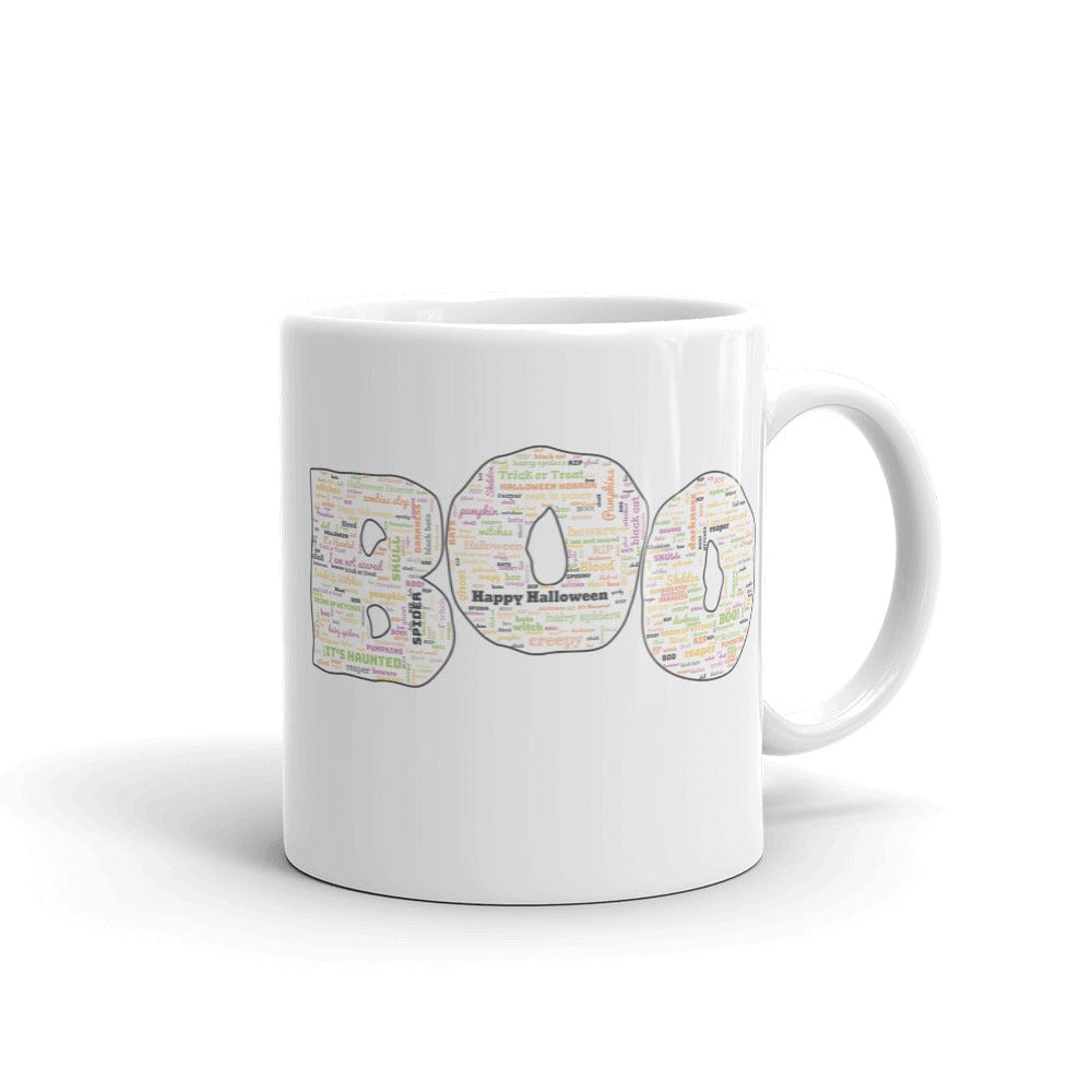 Shop Halloween BOO Word Art Coffee Tea Cup Mug, mug, USA Boutique