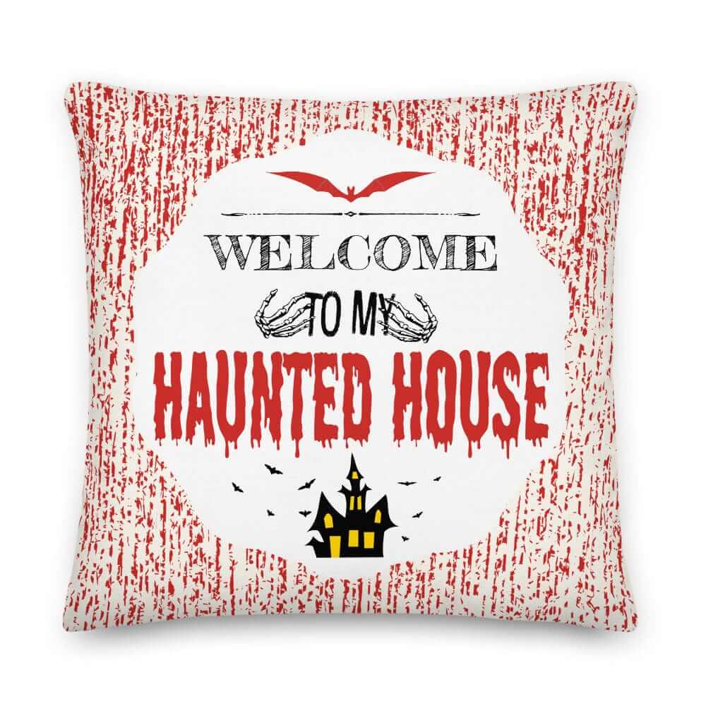 Halloween Spooky Haunted House Decorative Throw Pillow Cushion - Red, Pillow, $ 64.50, A Moment Of Now™