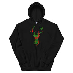 Shop Happy Christmas Buck Deer Plaid Unisex Hoodie, Hoodies, USA Boutique