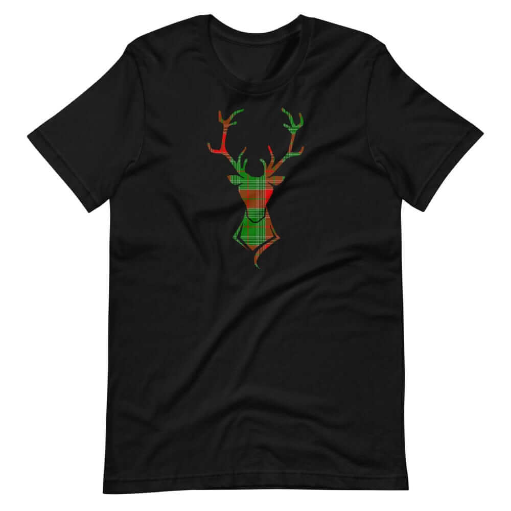 Happy Christmas Holiday Buck Deer Plaid Short-Sleeve Unisex T-Shirt, Clothing T-shirts, $ 30.95, A Moment Of Now™