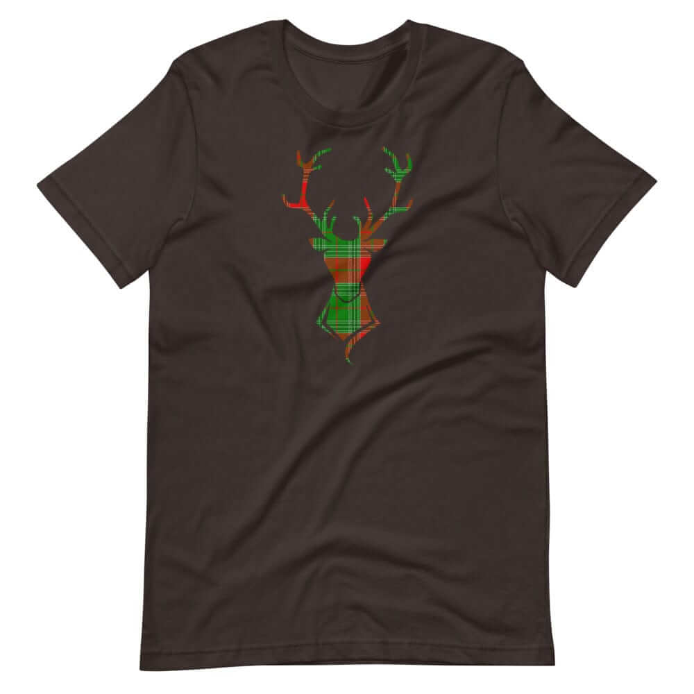 Happy Christmas Holiday Buck Deer Plaid Short-Sleeve Unisex T-Shirt, Clothing T-shirts, $ 31.55, A Moment Of Now™