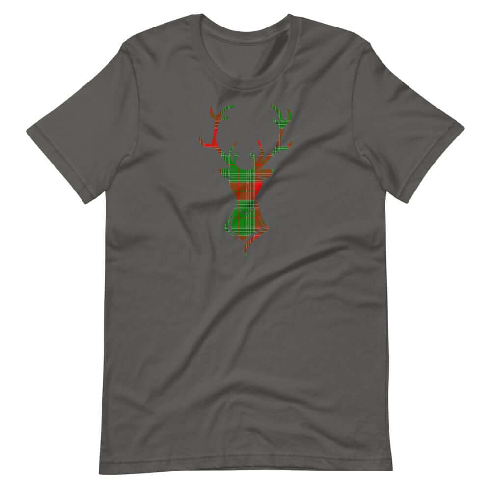 Happy Christmas Holiday Buck Deer Plaid Short-Sleeve Unisex T-Shirt, Clothing T-shirts, $ 31.55, A Moment Of Now™