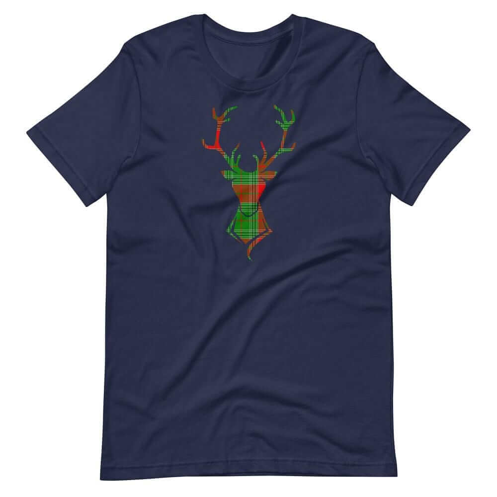 Happy Christmas Holiday Buck Deer Plaid Short-Sleeve Unisex T-Shirt, Clothing T-shirts, $ 30.95, A Moment Of Now™