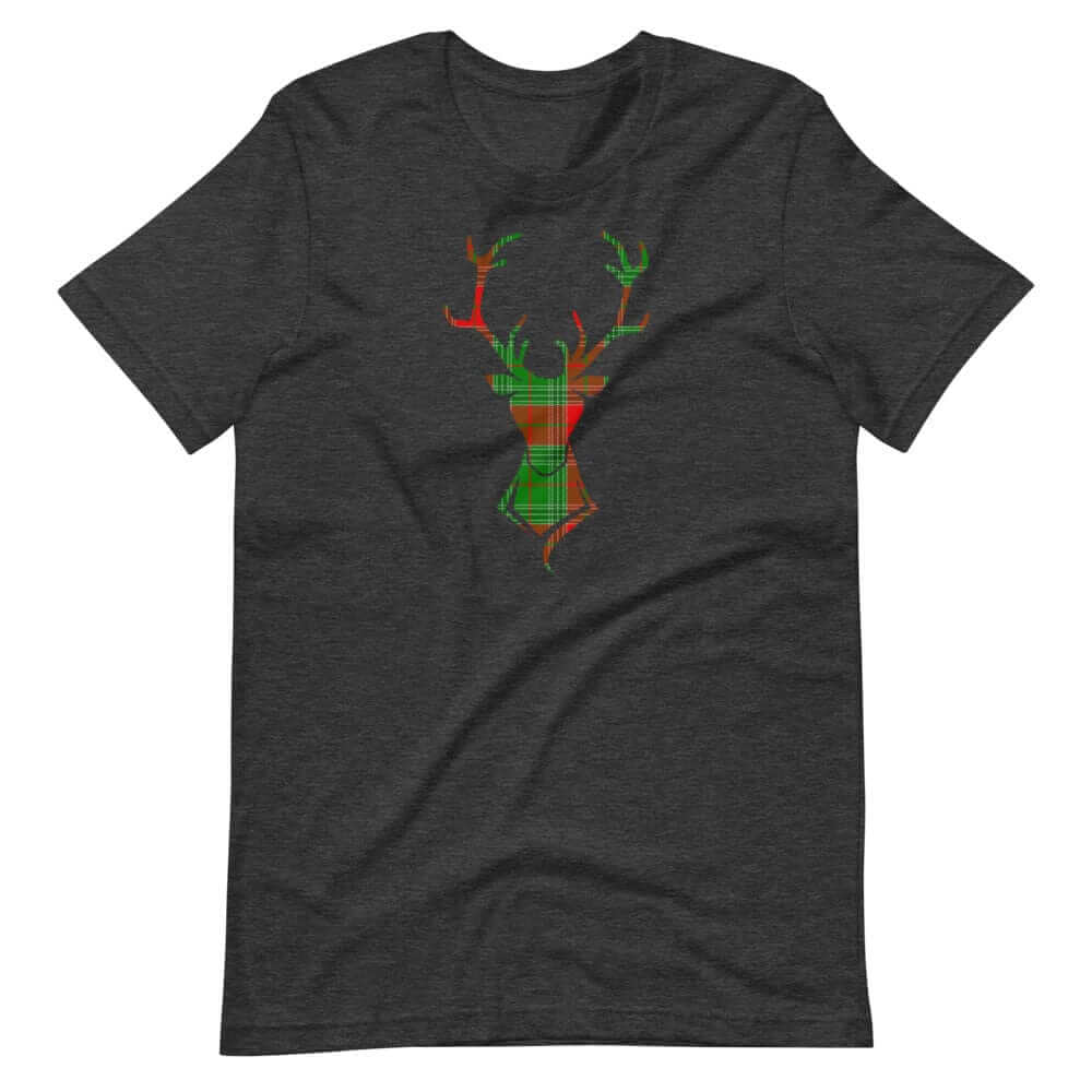 Happy Christmas Holiday Buck Deer Plaid Short-Sleeve Unisex T-Shirt, Clothing T-shirts, $ 30.95, A Moment Of Now™