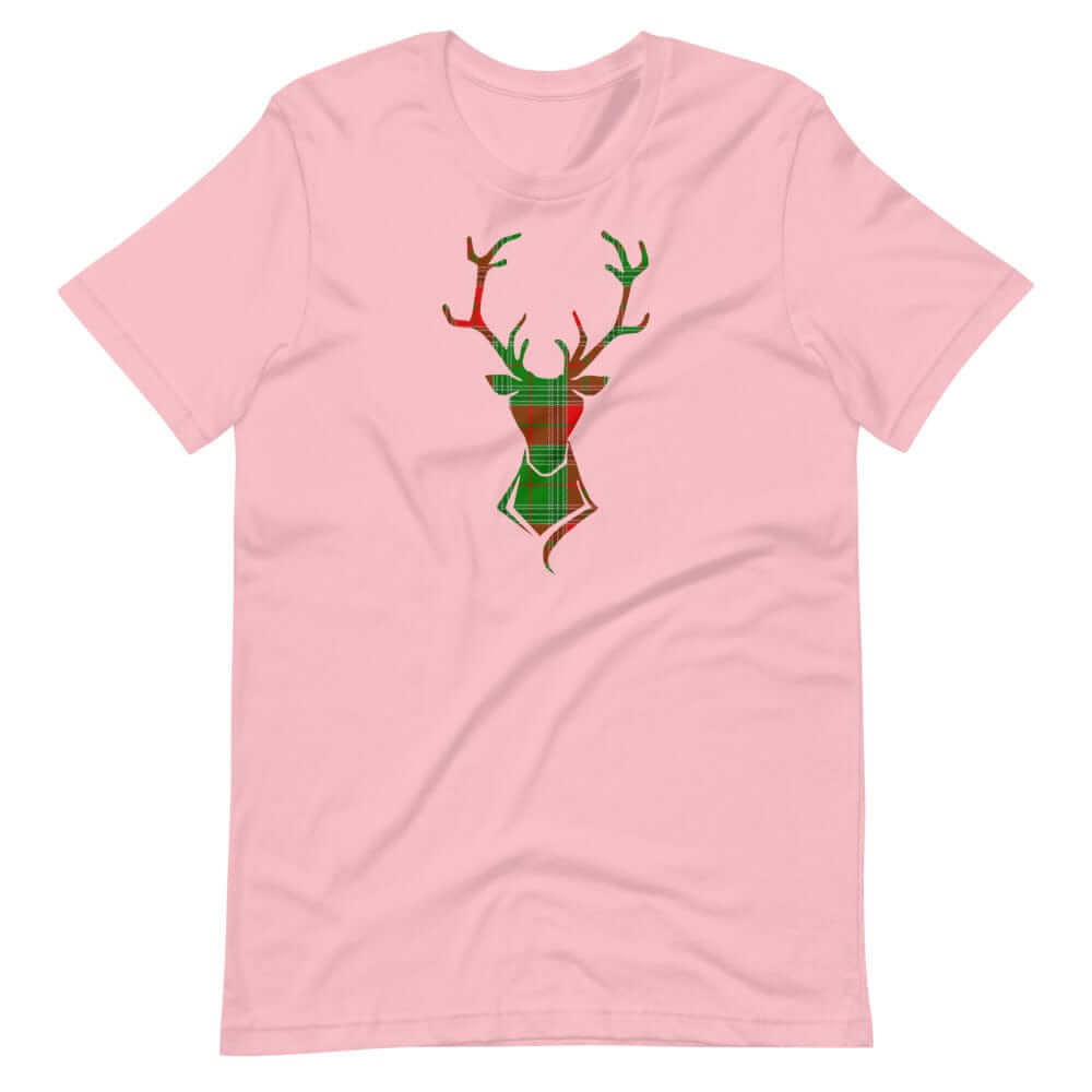 Happy Christmas Holiday Buck Deer Plaid Short-Sleeve Unisex T-Shirt, Clothing T-shirts, $ 31.55, A Moment Of Now™
