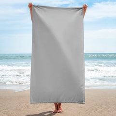Shop Heather Grey Minimalist Beach Bath Large Towel, towels, USA Boutique