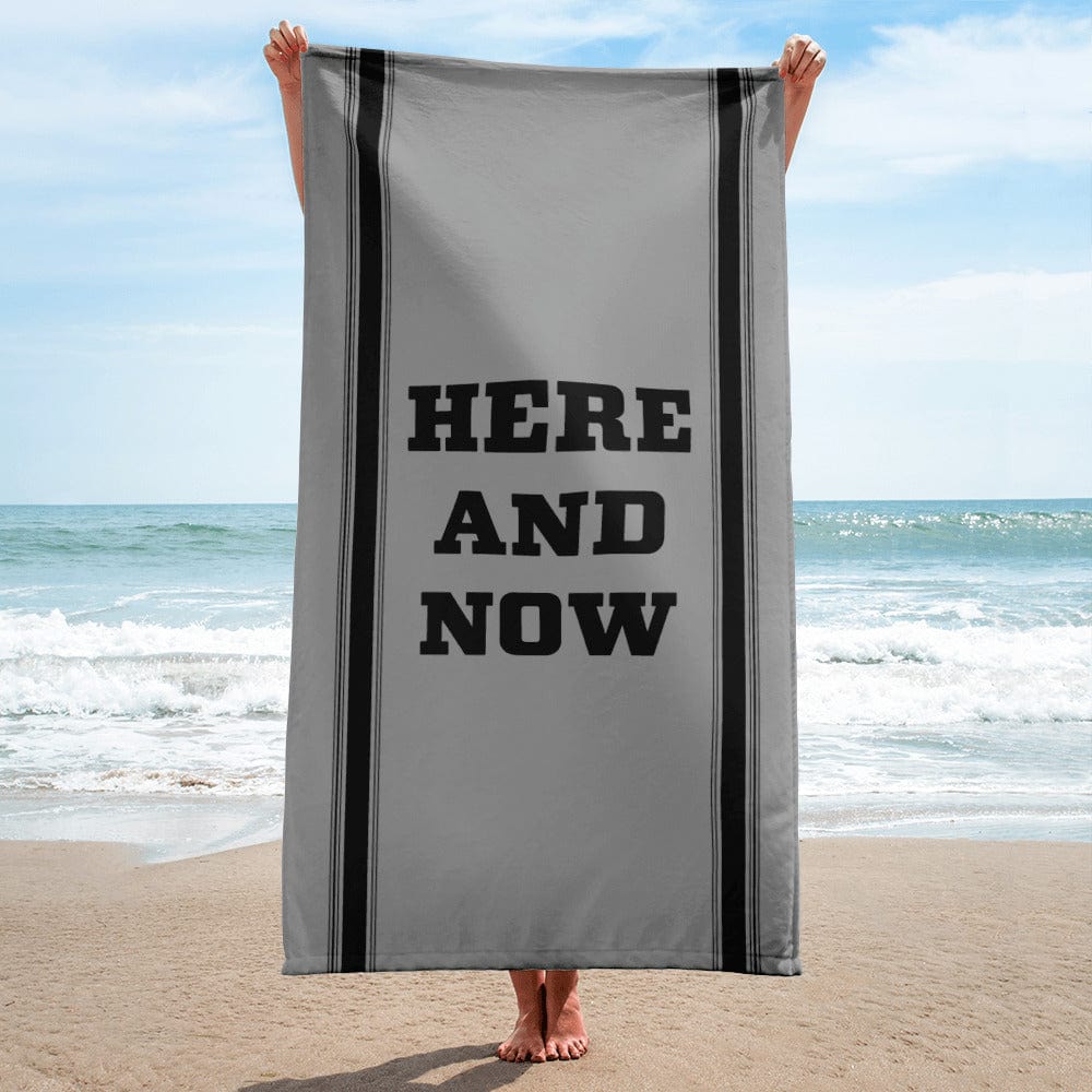Here and Now Beach Bath Towel - Grey Towel A Moment Of Now Women’s Boutique Clothing Online Lifestyle Store