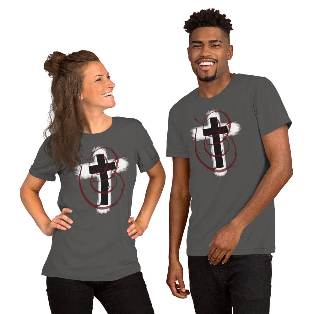 Shop Holy Cross with Thorns Graphic Short Sleeve T-shirt Tee, Tops, USA Boutique