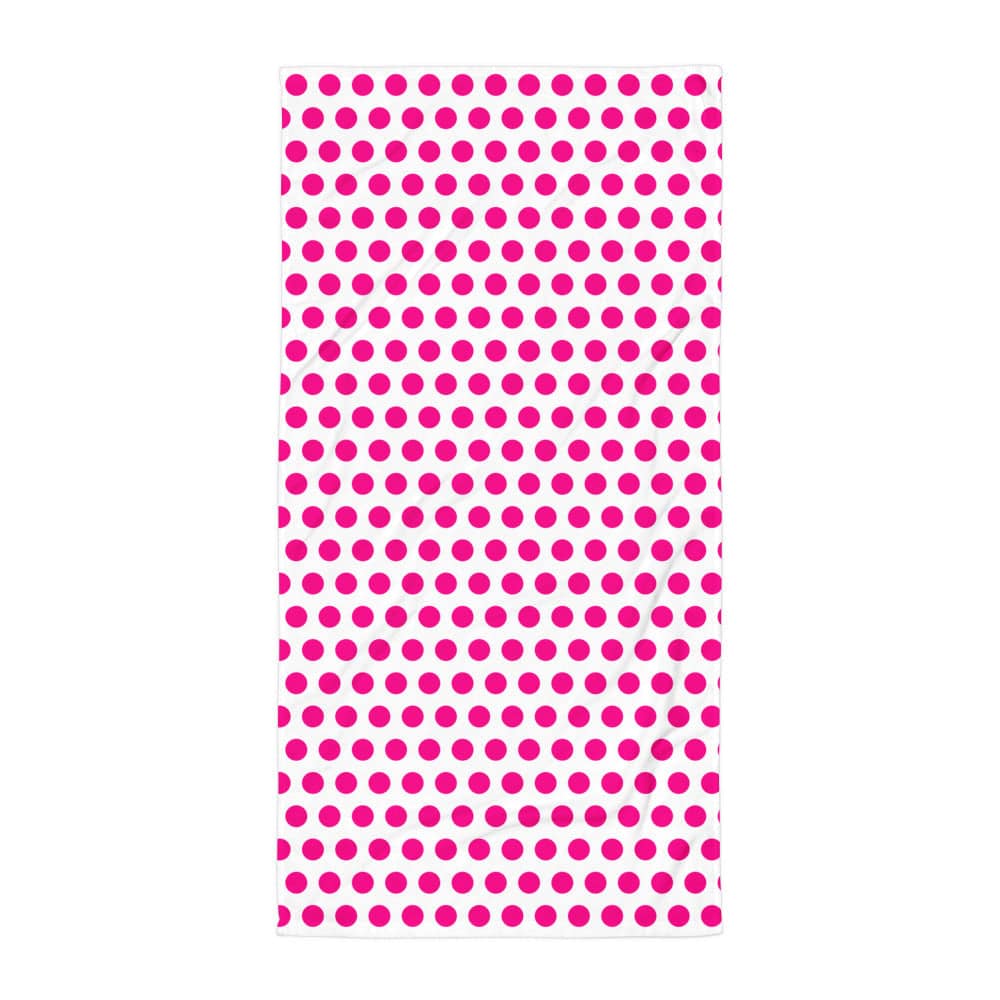Hot Pink on White Polka Dots Beach Bath Towel Towel A Moment Of Now Women’s Boutique Clothing Online Lifestyle Store