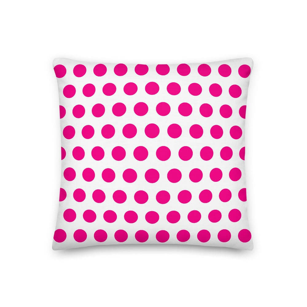Hot Pink on White Polka Dots Decorative Throw Pillow Cushion, A Moment Of Now, $ 64.50