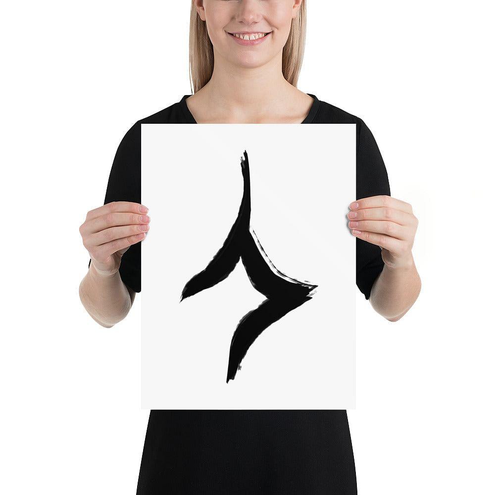 Human In Oracle Bone Script Form Matte Paper Poster, A Moment Of Now, $ 26.00