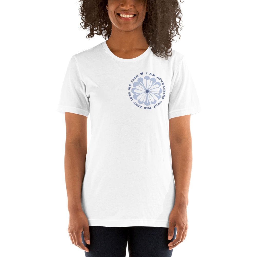 I Am Attracting Only The Best Into My Life Inspirational Quote The Law Of Attraction Lifestyle Affirmation Short-Sleeve Unisex T-Shirt Clothing T-shirts A Moment Of Now Women’s Boutique Clothing Online Lifestyle Store