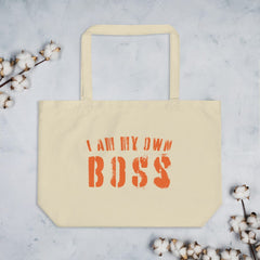 Shop I Am My Own Boss Lifestyle Statement Large Organic Tote Shopper Bag, Bags - Shopping bags, USA Boutique