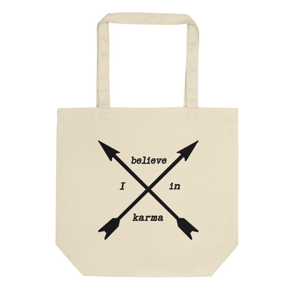 Shop I Believe in Karma Statement Eco Organic Cotton Tote Bag, Bags - Shopping bags, USA Boutique
