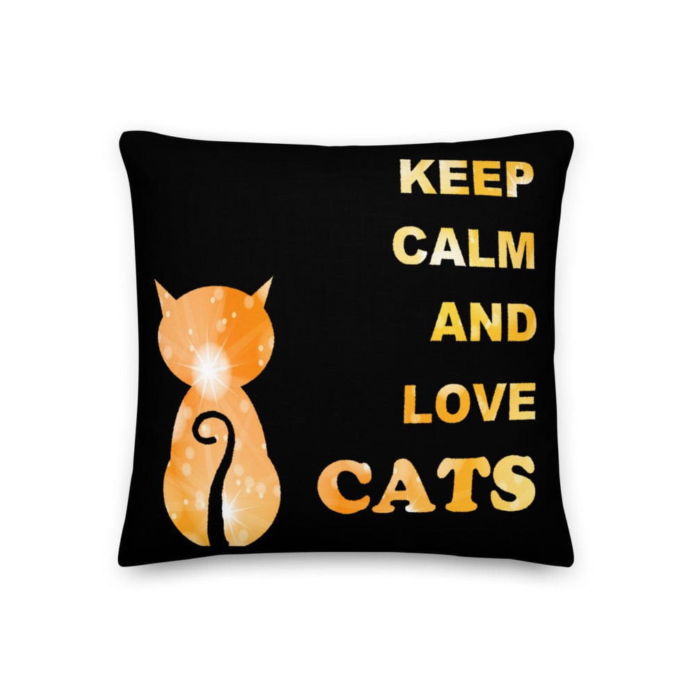 Shop Keep Calm and Love Cats Decorative Throw Accent Pillow Cushion, Pillow, USA Boutique