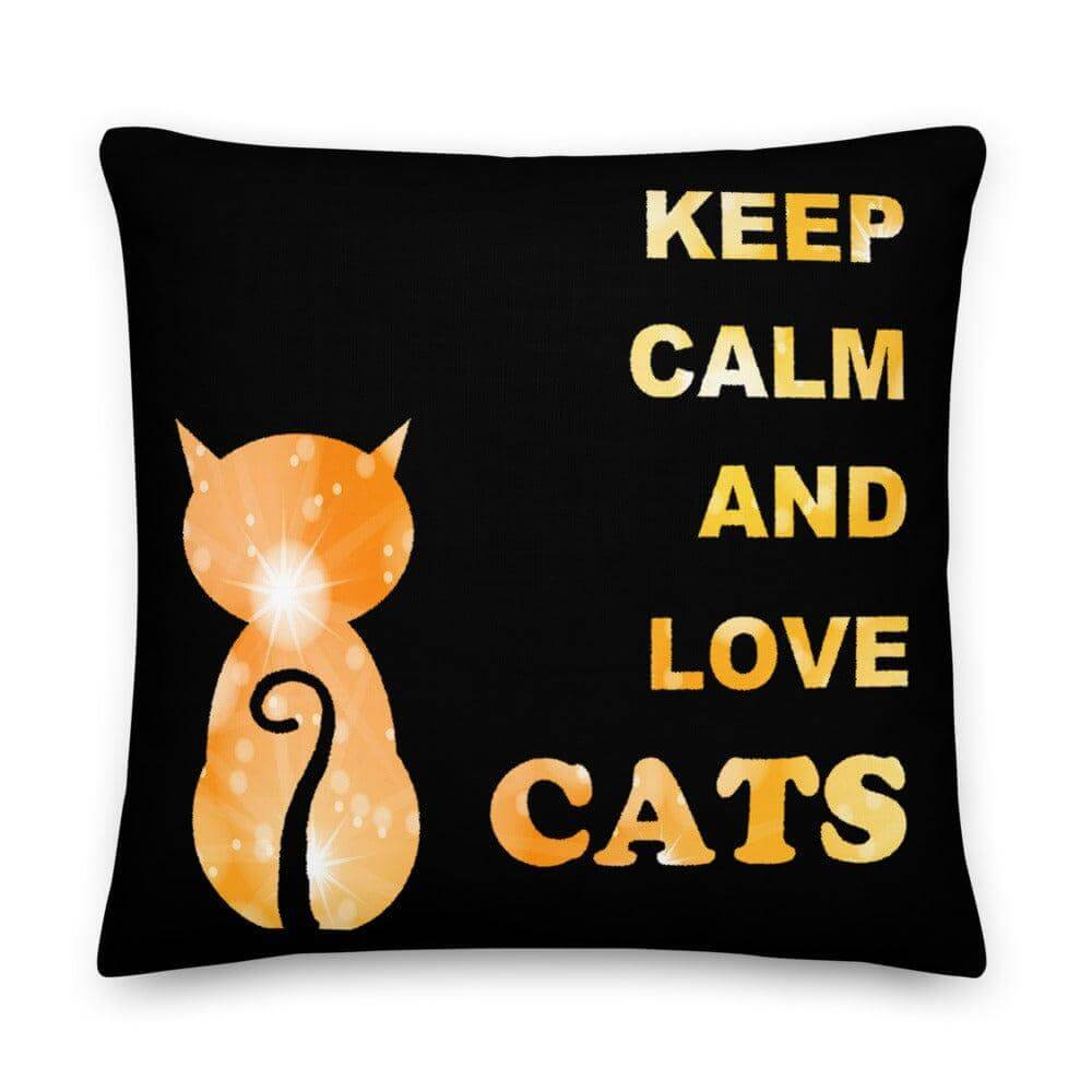 Keep Calm and Love Cats Decorative Throw Accent Pillow Cushion, Pillow, $ 71.50, A Moment Of Now™