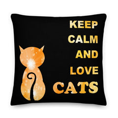 Shop Keep Calm and Love Cats Decorative Throw Accent Pillow Cushion, Pillow, USA Boutique