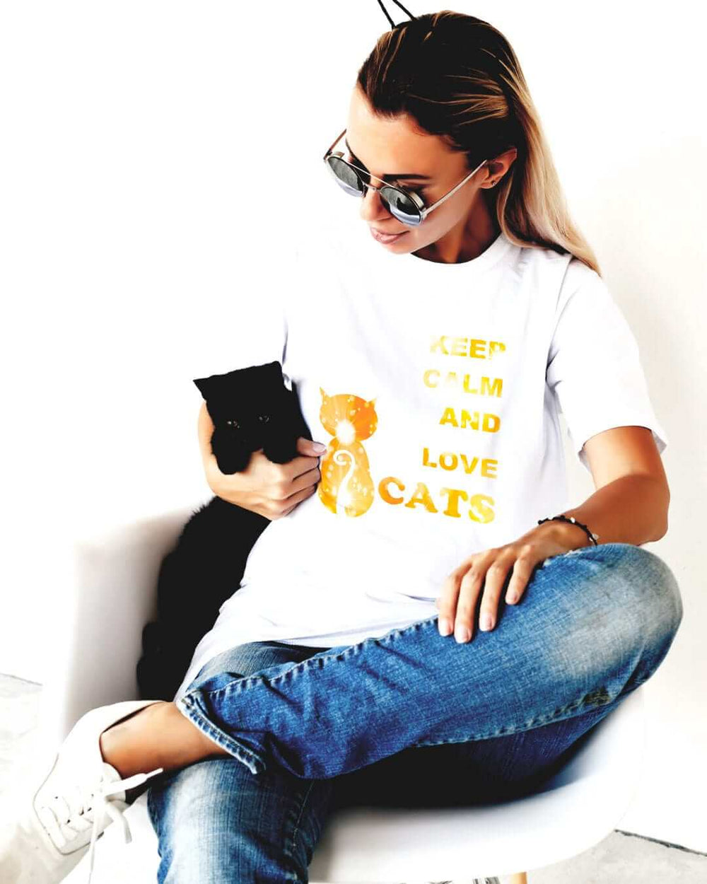 Keep Calm and Love Cats Unisex T-Shirt | Cat Lover Graphic Tee, Tees, $ 30.44, A Moment Of Now™