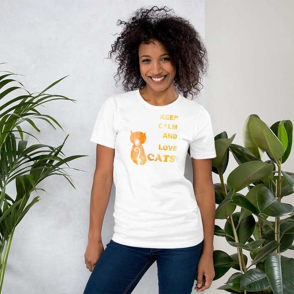 Keep Calm and Love Cats Unisex T-Shirt | Cat Lover Graphic Tee, Tees, $ 30.44, A Moment Of Now™