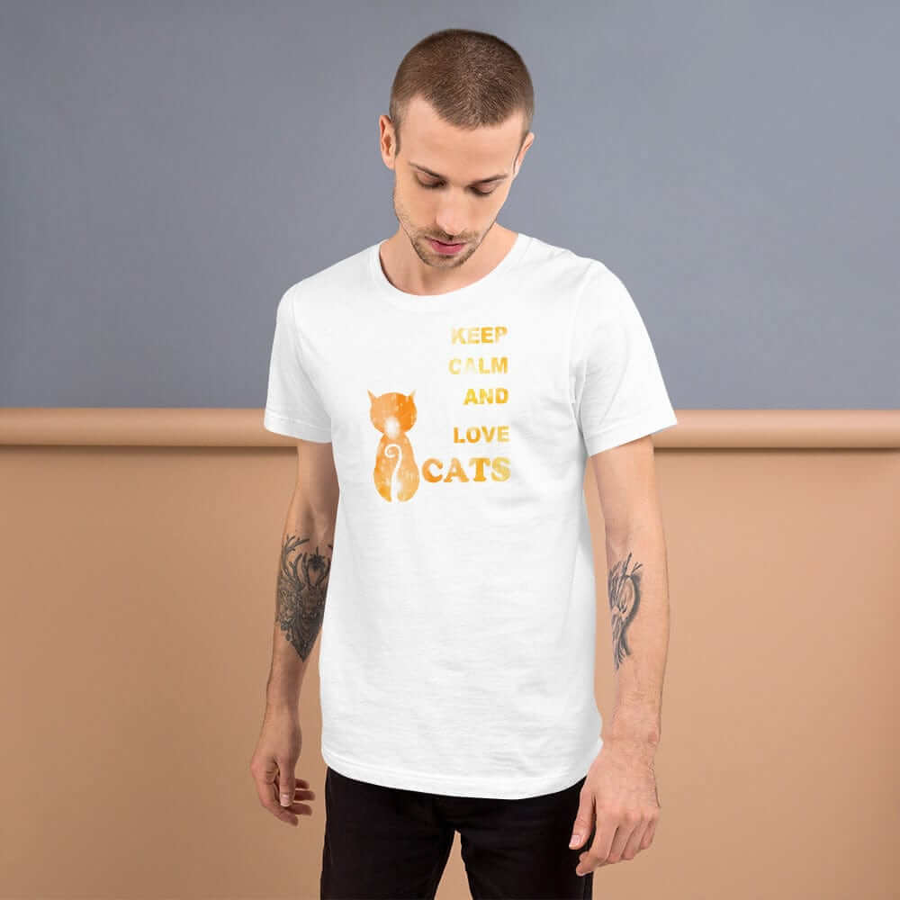 Keep Calm and Love Cats Unisex T-Shirt | Cat Lover Graphic Tee, Tees, $ 30.44, A Moment Of Now™
