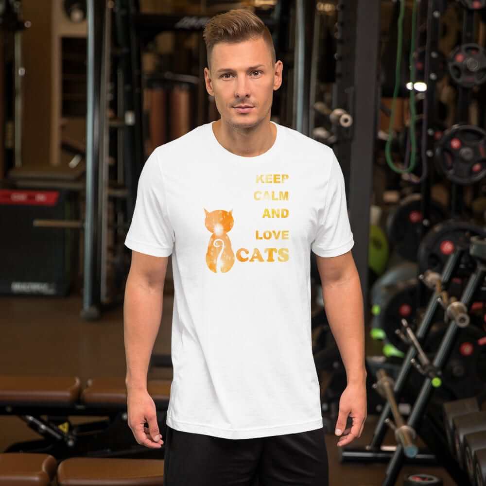 Keep Calm and Love Cats Unisex T-Shirt | Cat Lover Graphic Tee, Tees, $ 30.44, A Moment Of Now™